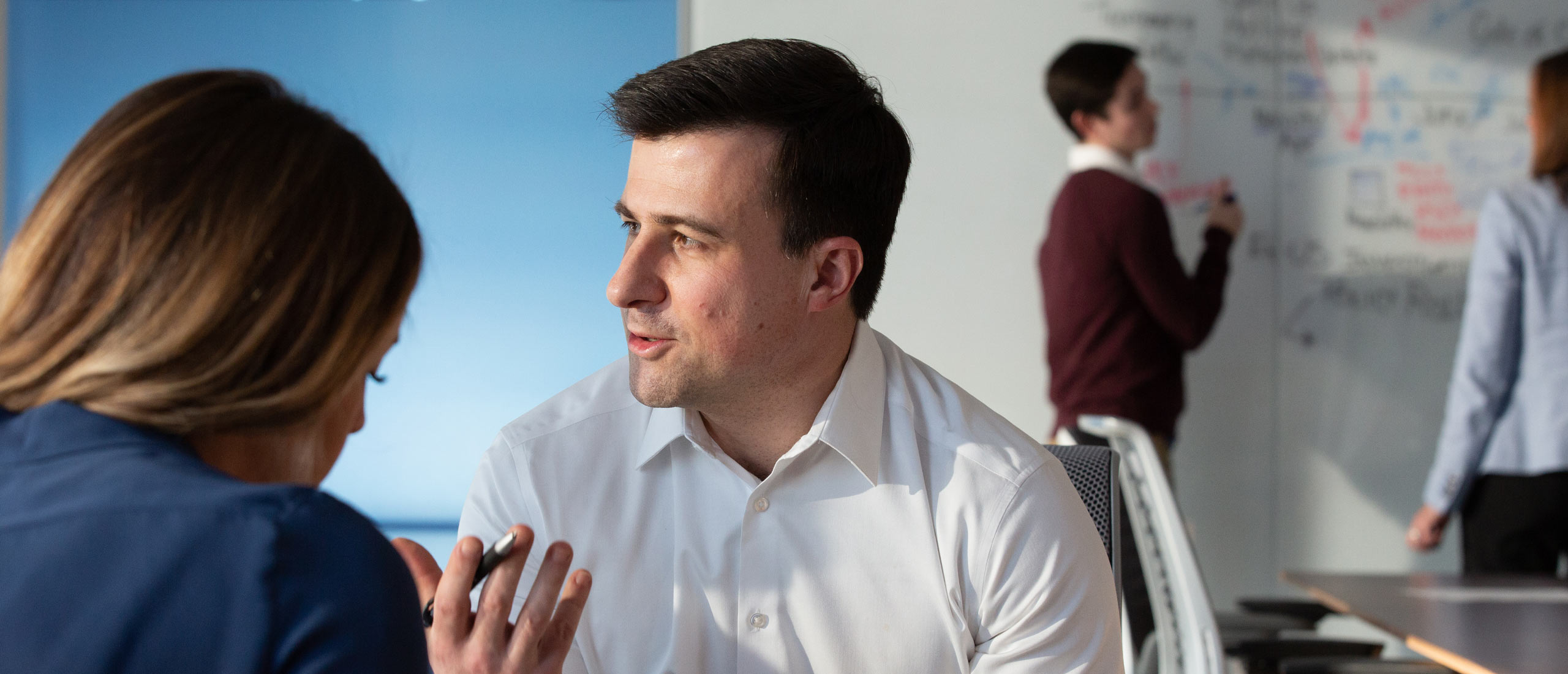 Employees in a meeting